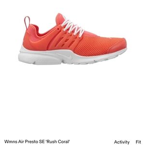Nike Air Presto SE Coral and White Sneakers
